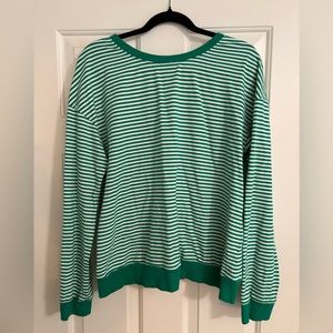 Halogen striped lace-up back sweatshirt